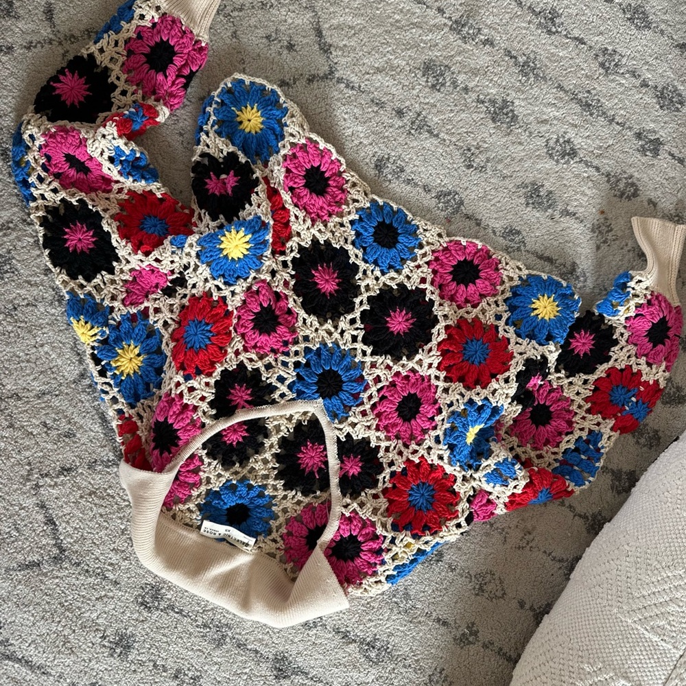 Electric & Rose Pink and Blue V-Neck Sweater